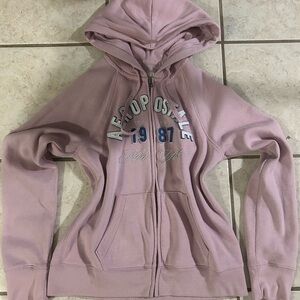 Aeropostale Women's Light Pink Hoodie Jacket